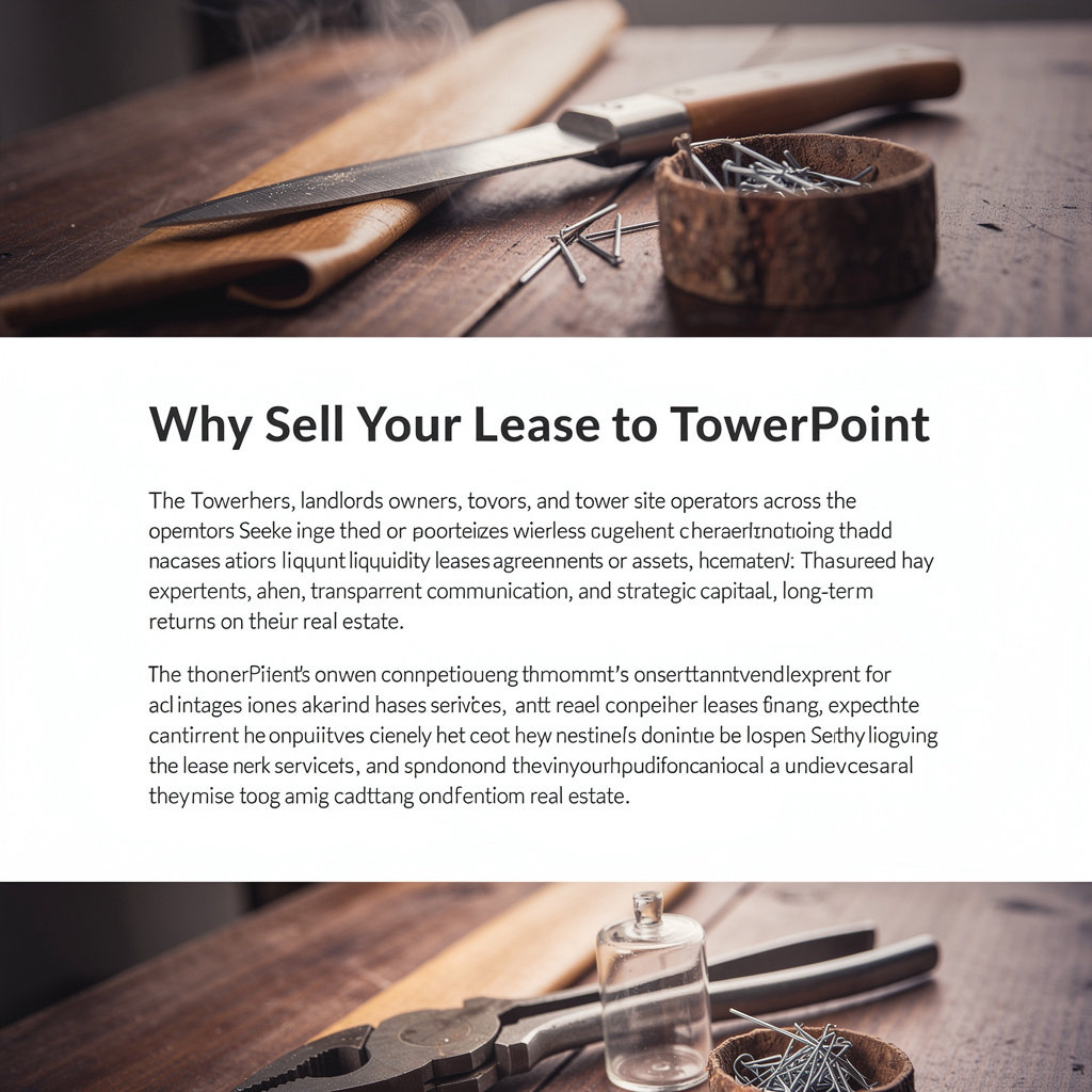 TowerPoint lease buyout benefits - property owner receiving fair market pricing and quick closing process